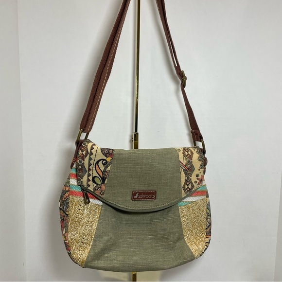 Sakroots Multicolor Crossbody Bag Foldover in cotton canvas. Pre-owned. See pics - Picture 1 of 10